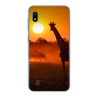 Produktbild von MuchoWow® Handyhülle Schutzhülle Hülle für Samsung Galaxy A10 Giraffe - Sonne - Savanne Silikon Softcase Handy Hülle - Schutzhülle