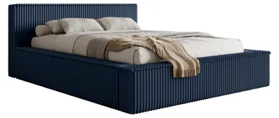 Produktbild von Selsey AFFOLIO - Polsterbett mit Breitcord-Bezug und Stauraum, Dunkelblau, 160x200 cm