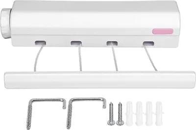 Produktbild von AcserGery Wäscheleine ausziehbare Wäscheleine Wand Indoor Outdoor verstellbare Wäscheleine erweiterbar mit 4 Wäscheleinen