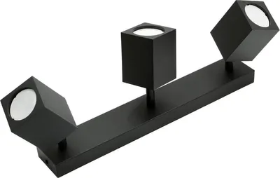 Immagine prodotto di Lampada da soffitto QUANTUS nera 3xGU10x40W in metallo, dimensioni: 15x38x6 cm, IP20, IdeaLED