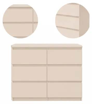 Zdjęcie produktu dla Komoda BASIC 6 szuflad – Kaszmir | 100x75x40 cm