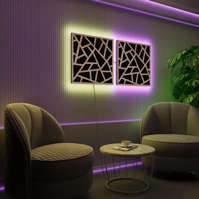 Produktbild von 2er-Pack-LED Akustikwandpaneele mit RGB Glow für Echo Control | Schallabsorbierende Paneele mit Backlight |2x SKYROSS- Separately|Sonoma