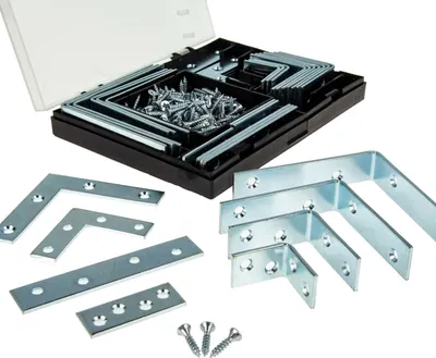 Image de MASTERPROOF PROFESSIONAL Assortiment de raccords angulaires et raccords plats 180 pièces, avec vis