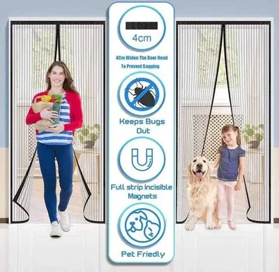 Productafbeelding van Famanu magnetisch insectenhor – zwart, 120x220 cm