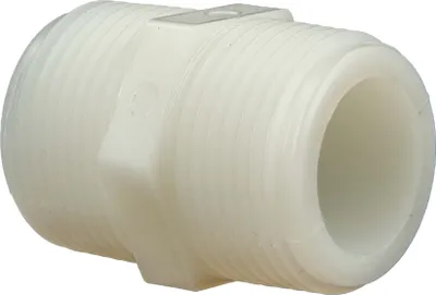 Produktbild von tecuro Doppelnippel - beidseitig 1/2 Zoll - Nylon weiß