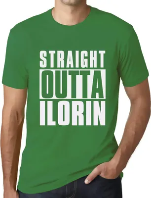 Produktbild von Herren Grafik T-Shirt Direkt aus Ilorin – Straight Outta Ilorin – Öko-Verantwortlich Vintage Jahrgang Kurzarm Lustige Druck Geburtstag Geschenk Mann