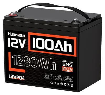 Image de Batterie lithium-ion - Batterie LiFePO4 - Batterie de camping - Batterie pour bateau - Batterie de démarrage - Capacité de 12V 100Ah