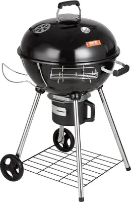 Obrázek produktu pro Kompaktní kulatý gril na dřevěné uhlí, 56 cm, černý, s víkem