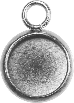 5 Anhänger m. Fassung f.Cabochon, Edelstahl Größen 8 mm