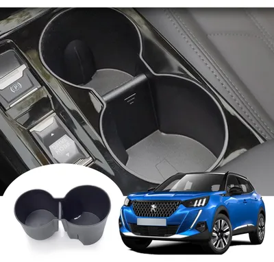 Zdjęcie produktu dla Omgoods - Uchwyt na kubek z silikonu, pasujący do samochodów Peugeot 208 i 2008, akcesoria