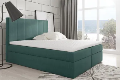 Produktbild von Boxspringbett Schlafzimmerbett MARIBEL 120x200cm Stoff Meeresgrün