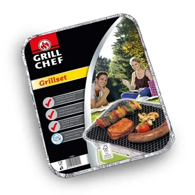 Produktbild von GRILLCHEF  Einweg-Holzkohlegrill - 8,5 cm