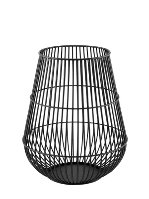 Produktbild von Windlicht "Hanora" mit Glas, Metall, schwarz, Höhe 28,5cm, von Kaheku