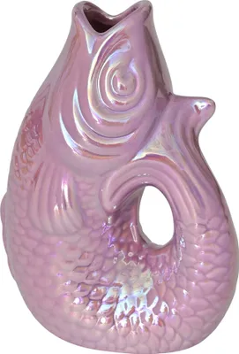Produktbild von Gift Company Vase Monsieur Carafon XS, Dekovase in Fisch-Form, Steingut, Rainbow Violett, 13 cm, 1087402091