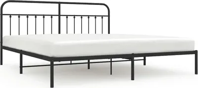 Obrázek produktu pro vidaXL Postel s čelem kovová černá 200x200 cm