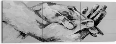 Produktbild von Bild auf Leinwand - Leinwandbild - 3 Teile - Handschriftlich Hände Schwarzweiß - 150x50cm - Wand Bild - Wanddeko - Wandbilder - Leinwanddruck - Bilder - Wanddekoration - Leinwand bilder CA150x50-4566