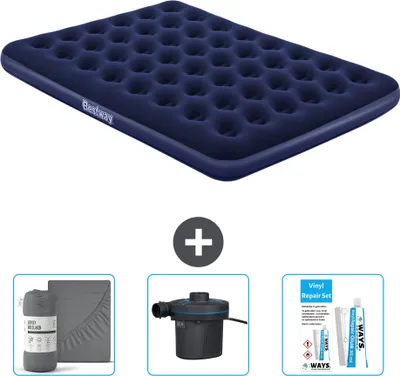 Obrázek produktu pro Bestway nafukovací matrace - pro 2 osoby - 152 x 203 x 22 cm - modrá - včetně příslušenství