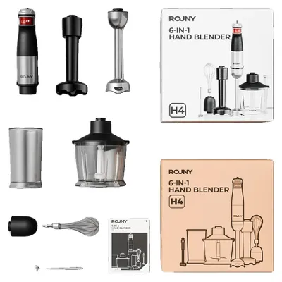 Produktbild von Stabmixer, 6-in-1 Vielseitigkeit, Leistungsstarker Motor, schwarz, 220V