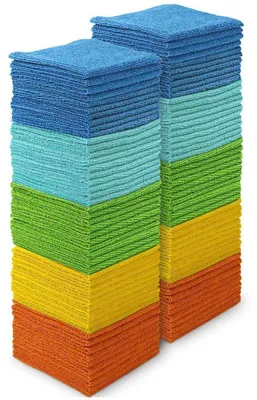 Produktbild von Mikrofaser Reinigungstücher 100 Stück 30x30cm Mehrfarbig