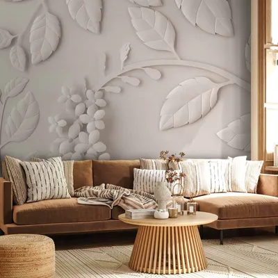 Produktbild von Selbstklebende Folie Fototapete - Paper Flowers (Cream) 392x280 cm Blumen b-C-0208-a-d