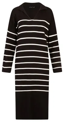Produktbild von APART Fashion Damen Maxikleid Aus Kuschelweichem Strick Dress, Schwarz-weiß, 42
