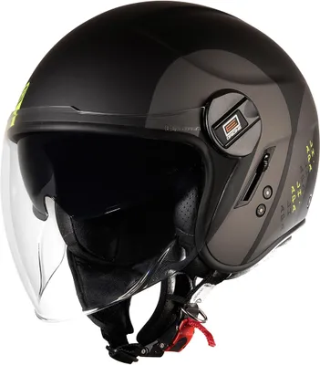 Produktbild von Jethelm ORIGINE HELMETS ALPHA TRACK Motorradhelm Offener Helm Gelb Schwarz S Sonnenblende 201595020100303