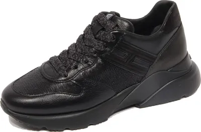Produktbild von G2552 sneaker donna HOGAN ACTIVE ONE black paillettes shoe woman