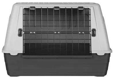 Produktbild von TRIXIE Transportbox Journey - schwarz/grau - 77 × 51 × 43 cm
