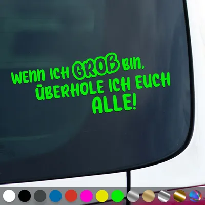 Produktbild von PantherPixel Wenn Ich Groß Bin Aufkleber Überhole Ich Euch Alle Sticker Auto Geschenkidee Farbe Neon-Grün