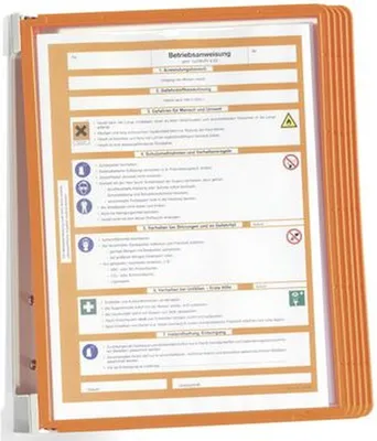 Produktbild von Sichttafelhalter Vario Wall 5 5 Sichttafeln orange Packung mit 5 Stück