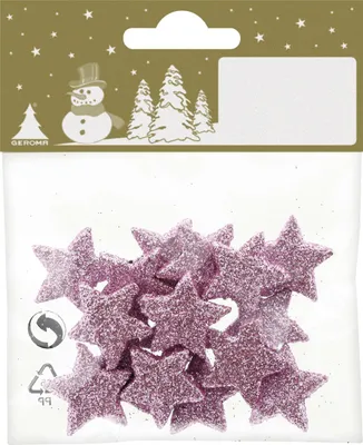 Produktbild von Streudeko Sterne Kunststoff 2 cm rosa 16 Stück