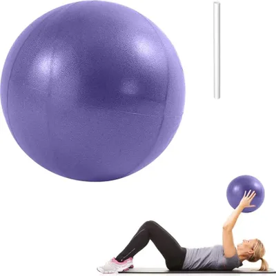 Produktbild von 25 cm kleine Pilatesball mit aufblasbarem Strohhalm für Fitness- und Balance-Training, rutschfest und weich