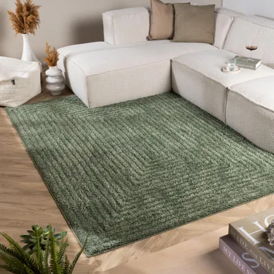 Image de Volero - Tapis scandinave - Lova Frames Vert - 140x200 cm