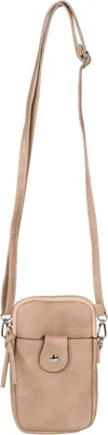 Produktbild von styleBREAKER Damen Mini Umhängetasche Kunstleder Uni, Beige