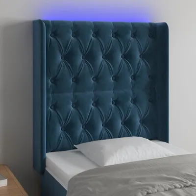 Produktbild von Möbel LED Kopfteil Dunkelblau 83x16x118/128 cm Samt - Kopfteile"Design 2024" DE11265325