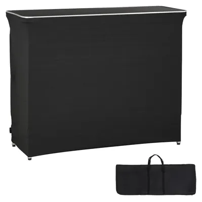Zdjęcie produktu dla SucceBuy, składana recepcja/lada ekspozycyjna, wymiary 1105x390x1010 mm, wyposażona w torbę transportową, 2 półki, idealna jako recepcja, bar, mobilna stacja barowa do wydarzeń, imprez i targów