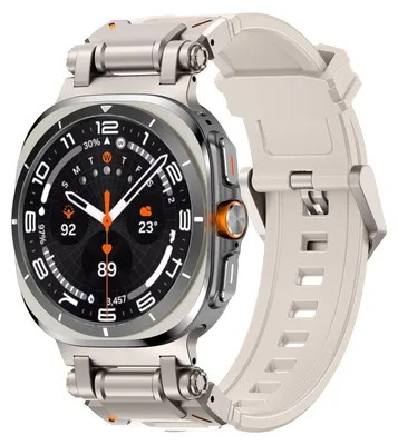 Produktbild von Für Samsung Galaxy Watch Ultra 47mm Silikon Armband mit Titanlegierung - Schnellverschluss Beige
