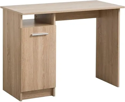 Image de 2171, Bureau en bois, bureau informatique, bureau de travail, bureau pour le bureau ou le télétravail, bureau pour PC de jeu, couleur marron, 100 cm