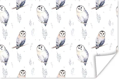 Produktbild von MuchoWow® Poster Winter - Eule - Weiß 60x40 cm - Schlafzimmerdekoration