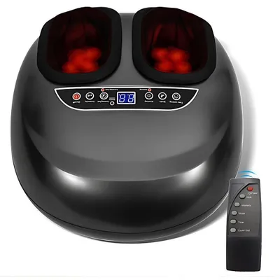 Image de Appareil de massage des pieds Shiatsu, massage des pieds, fonction chauffante, 5 niveaux d'intensité avec télécommande, soulage la fasciite plantaire et les douleurs