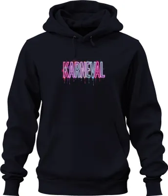 Produktbild von Karneval Neon bunt Fasching Kostüm Party Köln Karnevalsfan Uni Hoodie Kapuzenpullover, Navy, XL