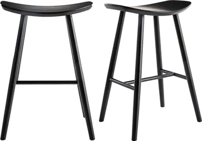 Produktbild von Miliboo - Schwarze Barhocker H65 cm (2er Set) DEMORY