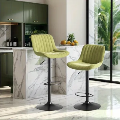 Immagine prodotto di Sgabello da bar - Sgabello per bar - Sgabello da bar con schienale - Sedia da cucina - Sgabello da bar - Set da 2 - Altezza seduta regolabile