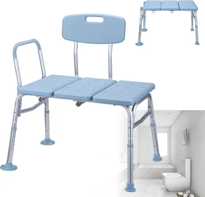Produktbild von ACXIN Badewannensitz Senioren Höhenverstellbar Badewanne Duschhocker mit Rückenlehne und Armlehnen Anti-Rutsch Badewannenstuhl für Erwachsene bis 150 kg