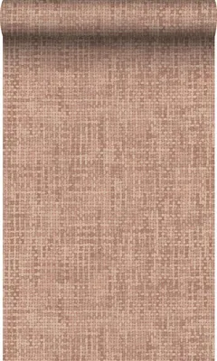 Productafbeelding van Origin Wallcoverings behang geweven linnenstructuur terracotta roze 50 x 900 cm