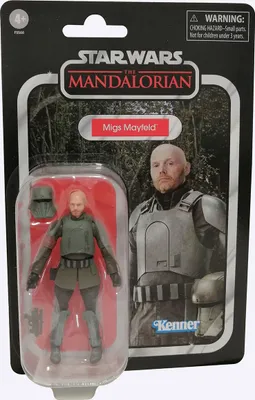 A Star Wars action figure of Migs Mayfield in its original packaging.