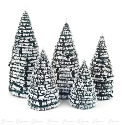 Produktbild von Raureifbäume grün-weiß, 3-teilig (8cm) von Dregeno Seiffen