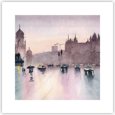 Produktbild von Poster - Poster ohne Rahmen - Aquarell Stadt historische Denkmäler - 30x30 cm - Wand Bild - Wanddeko - Wandbilder - Kunstposter - Wandposter - Bilder - Kunstdruck - Wanddekoration - P2XAC30x30-4579