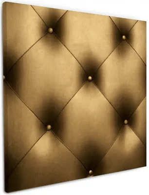 Produktbild von Wallario Premium Leinwandbild Goldene Ledertür in Größe 50 x 50 cm