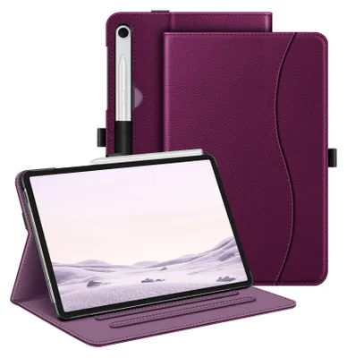 Produktbild von Fintie Hülle für Samsung Galaxy Tab S10 Lite/S10 FE/S9 FE 10.9" & S9 11" Tablet, Multi-Winkel Folio Schutzhülle mit Dokumentenfach und Auto Schlaf/Wach Funktion, Lila